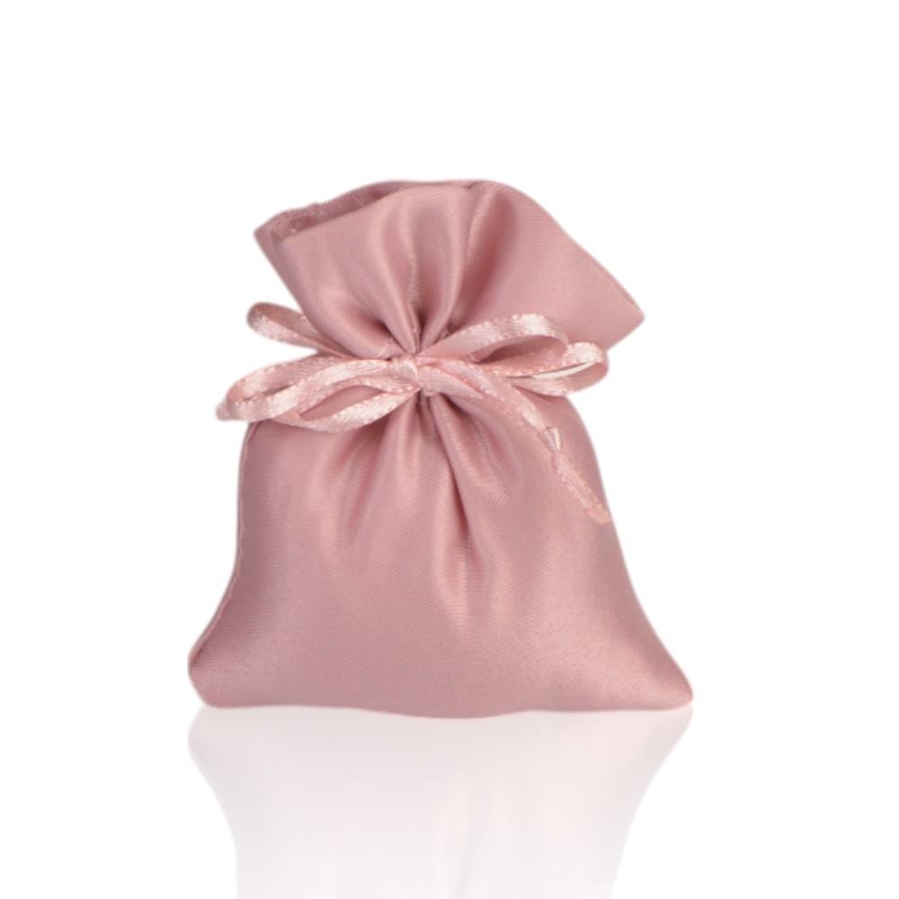 SACCHETTO RASO ROSA ANTICO RETT. PICCOLO 8X10